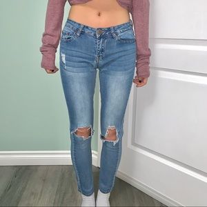 Bluenotes Mid-Rise Ripped Jeans
